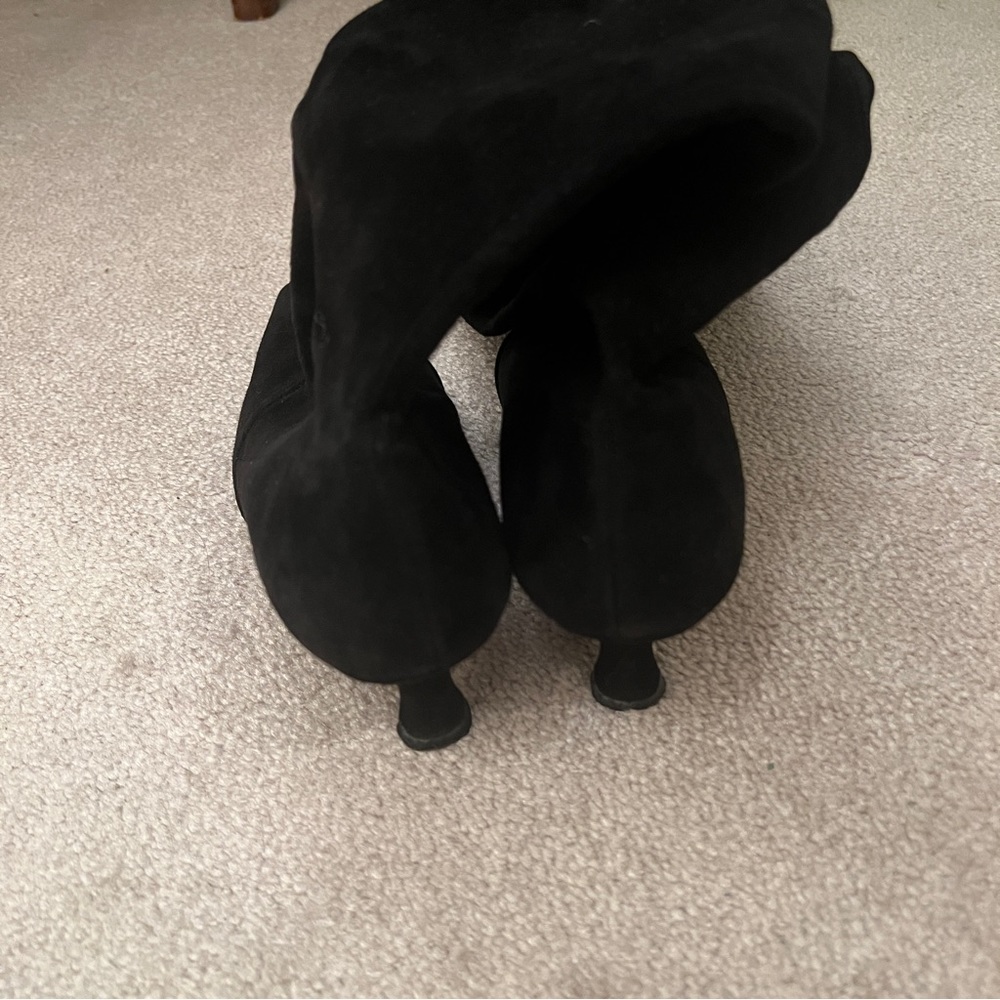 Stuart Weitzman Suede Black Knee High Boots Size 8 - Picture 10 of 13